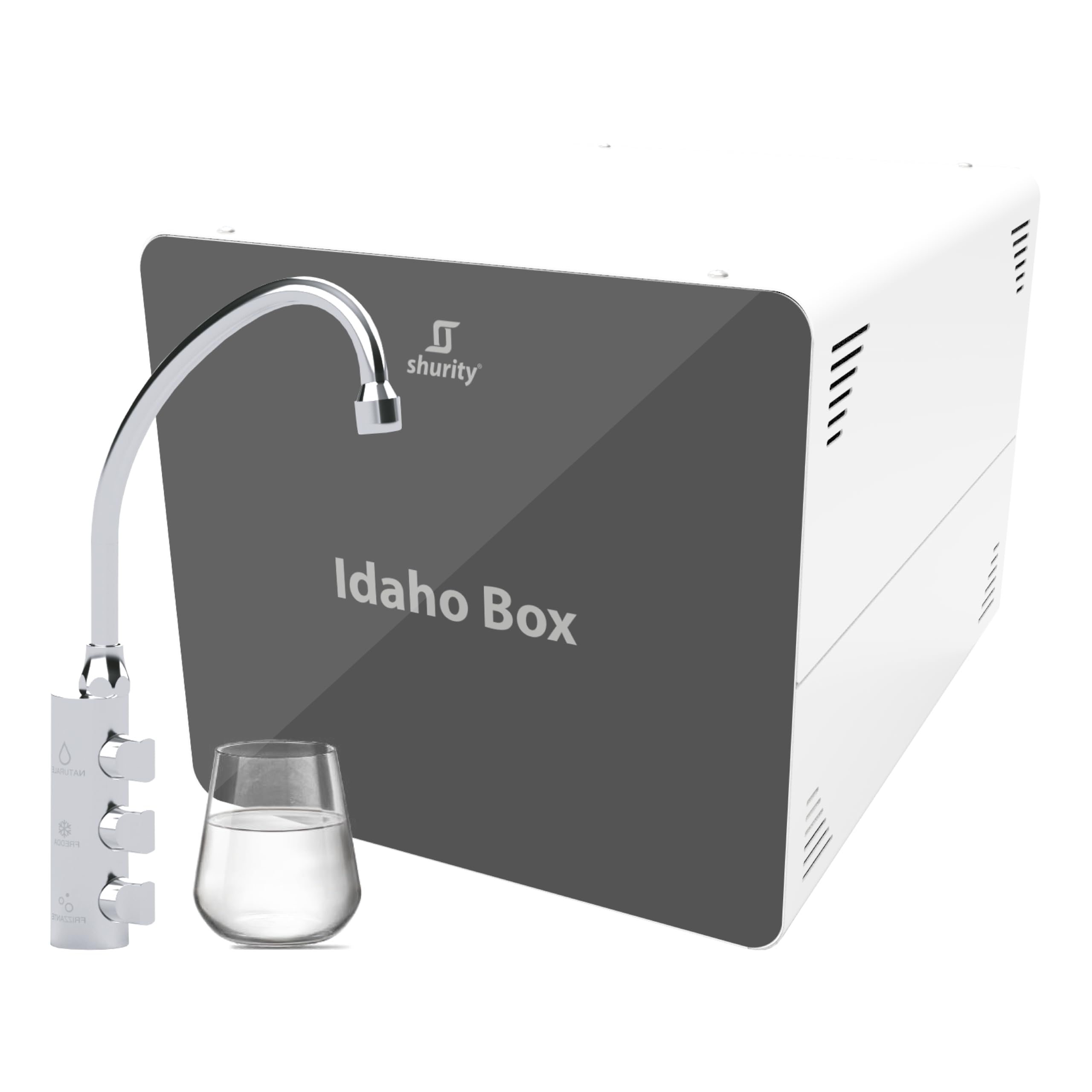 Frigogasatore acqua Shurity Idaho Box con Filtrazione per Cassettone Cucina - 3 vie, Liscia, Gassata e Fredda