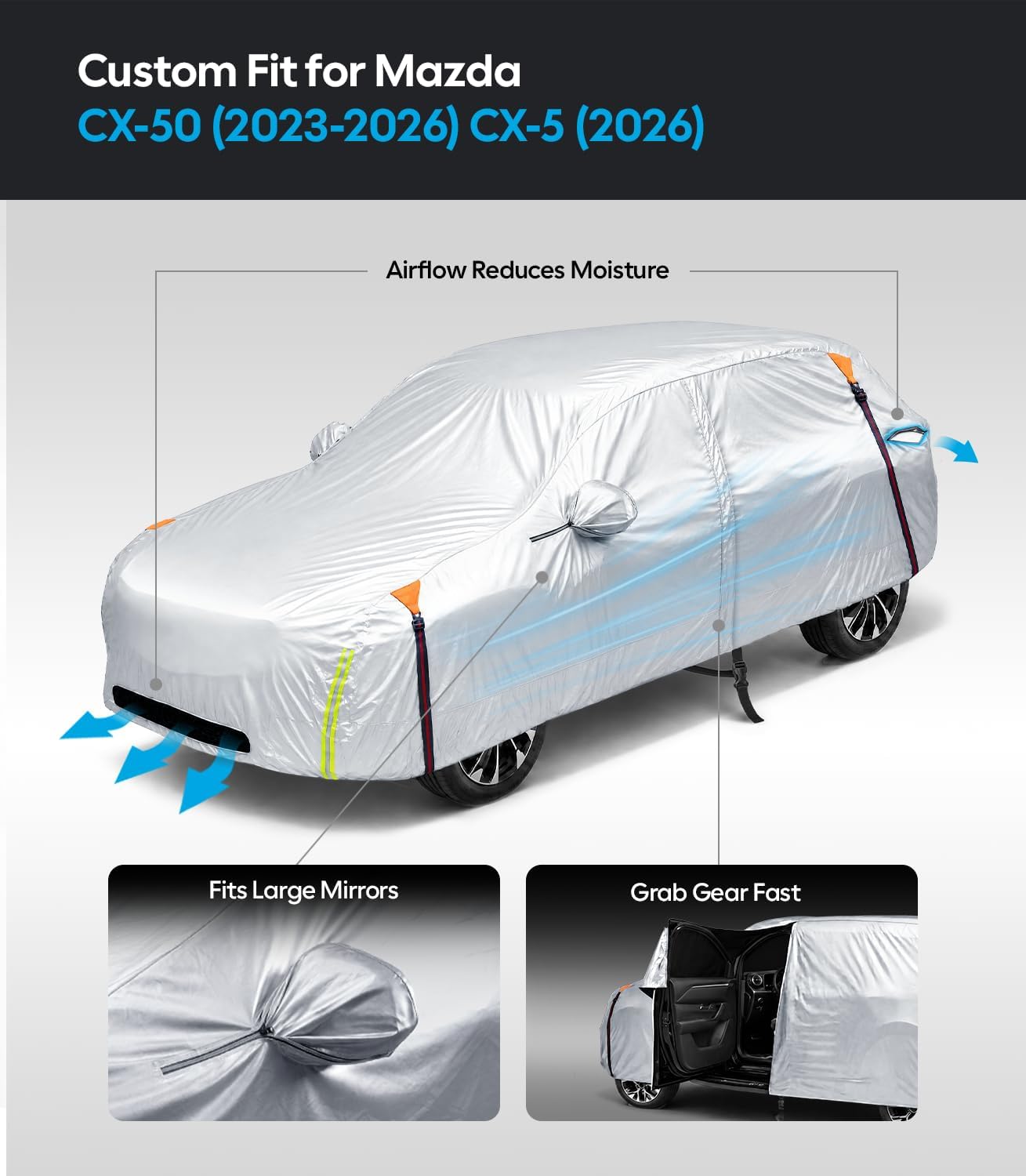 Wigoo Car Cover for Mazda CX-5 2026 CX-50 2023-2026, Waterproof image 2