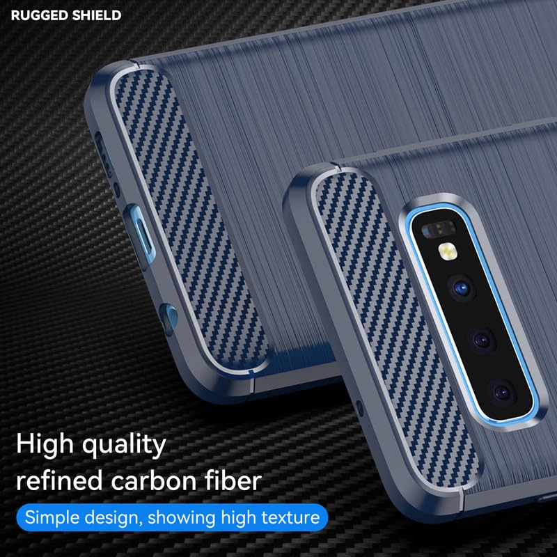 Image of Hybrid Carbon Fiber Back Case for Samsung Galaxy S10 (Blue)
