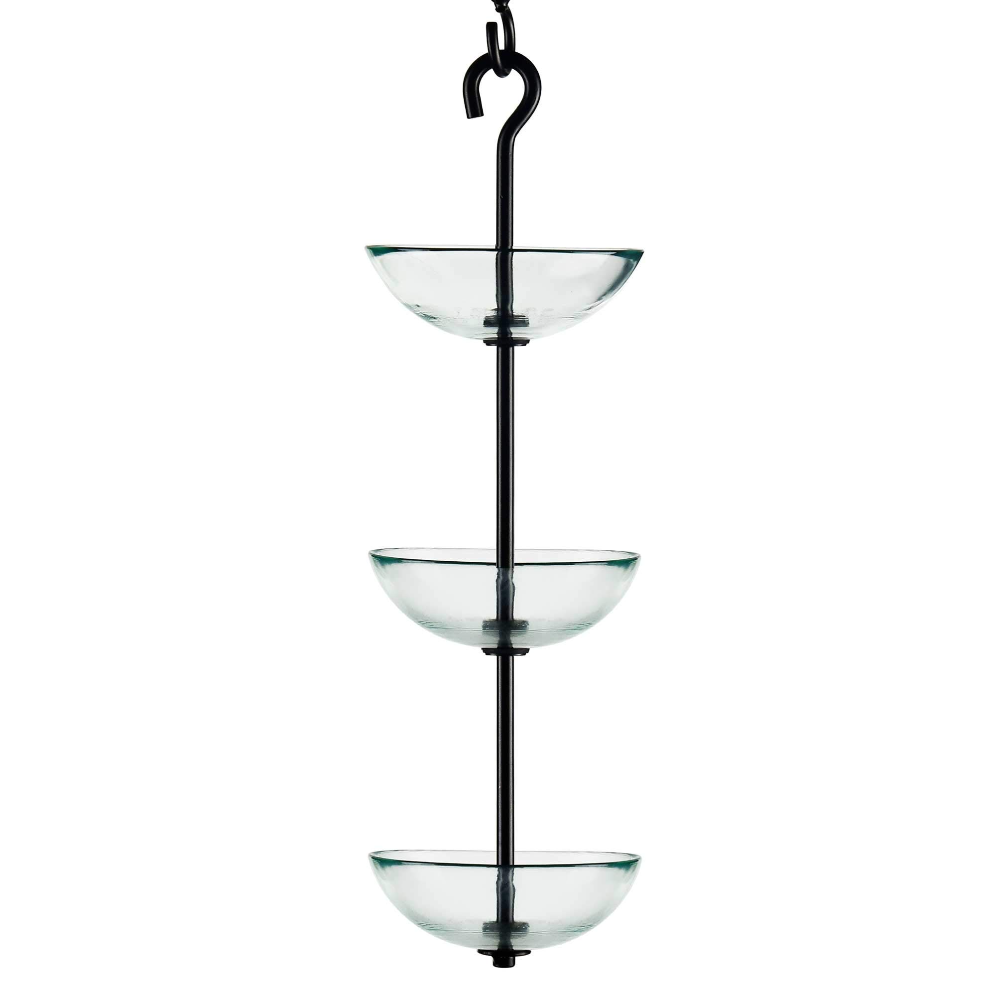 triple hanging poppy feeder, clear