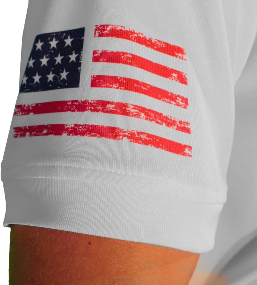 Dry Fit Short Sleeve Graphic Golf Polo Shirt for Men, Great for Sports and All Outdoor Activities - American Patriot Heroes
