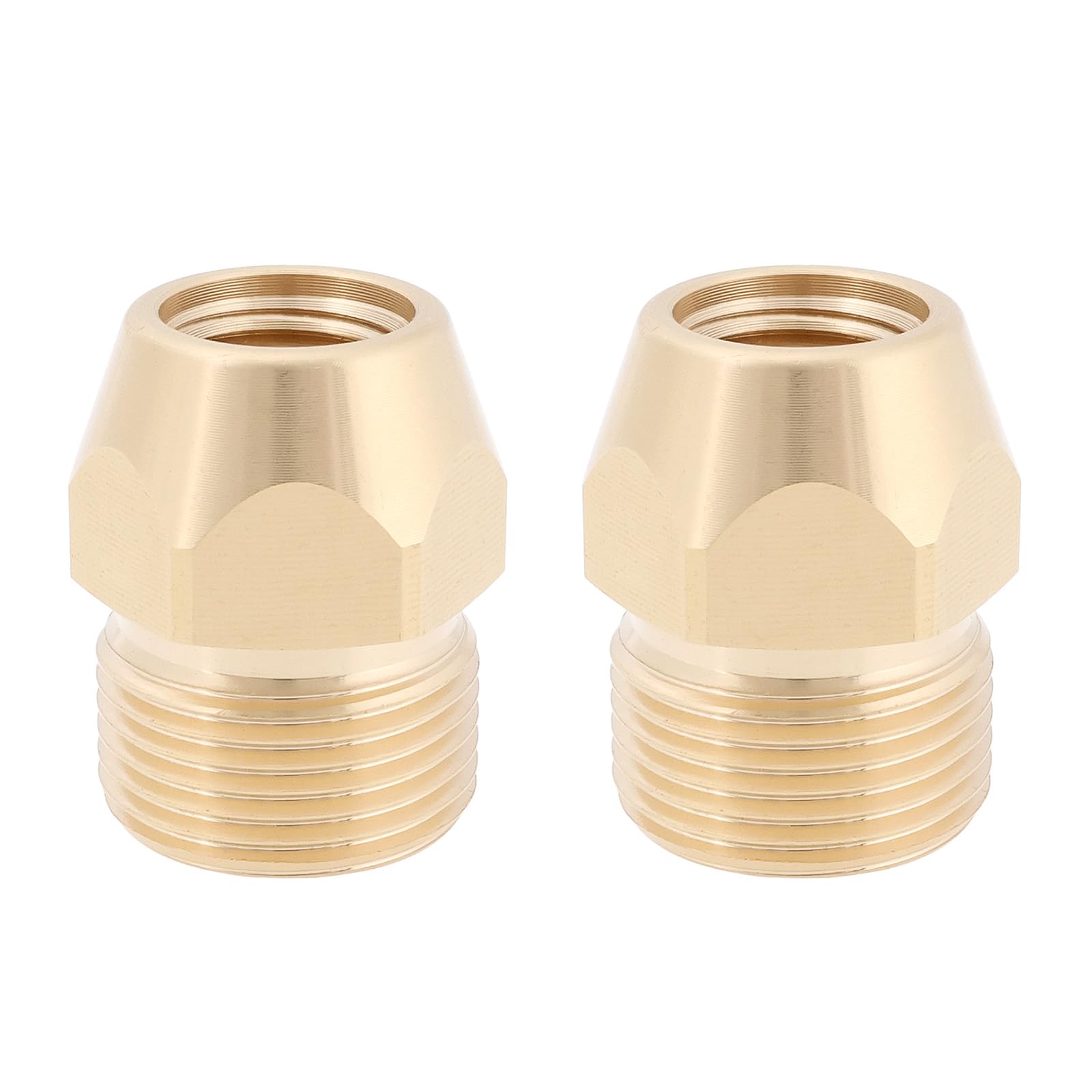 Briny River Men's 2Pcs M22x1.5 To G1/4" High Pressure Cleaner Hose Adapter Washer Nipple Connector Brass
