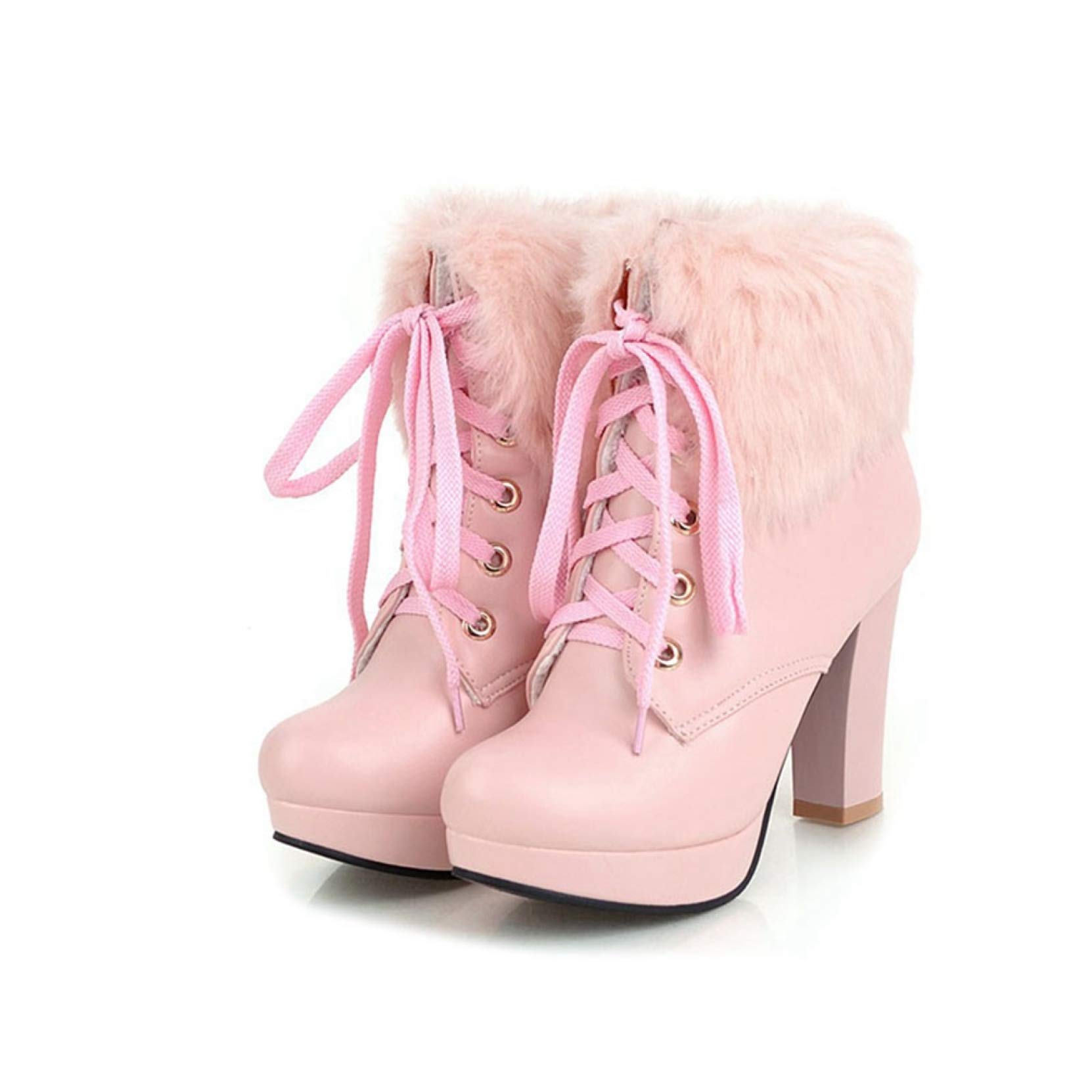 Amazon.co.jp: [Yj6x] 厚底 レースアップブーツ ショートブーツ