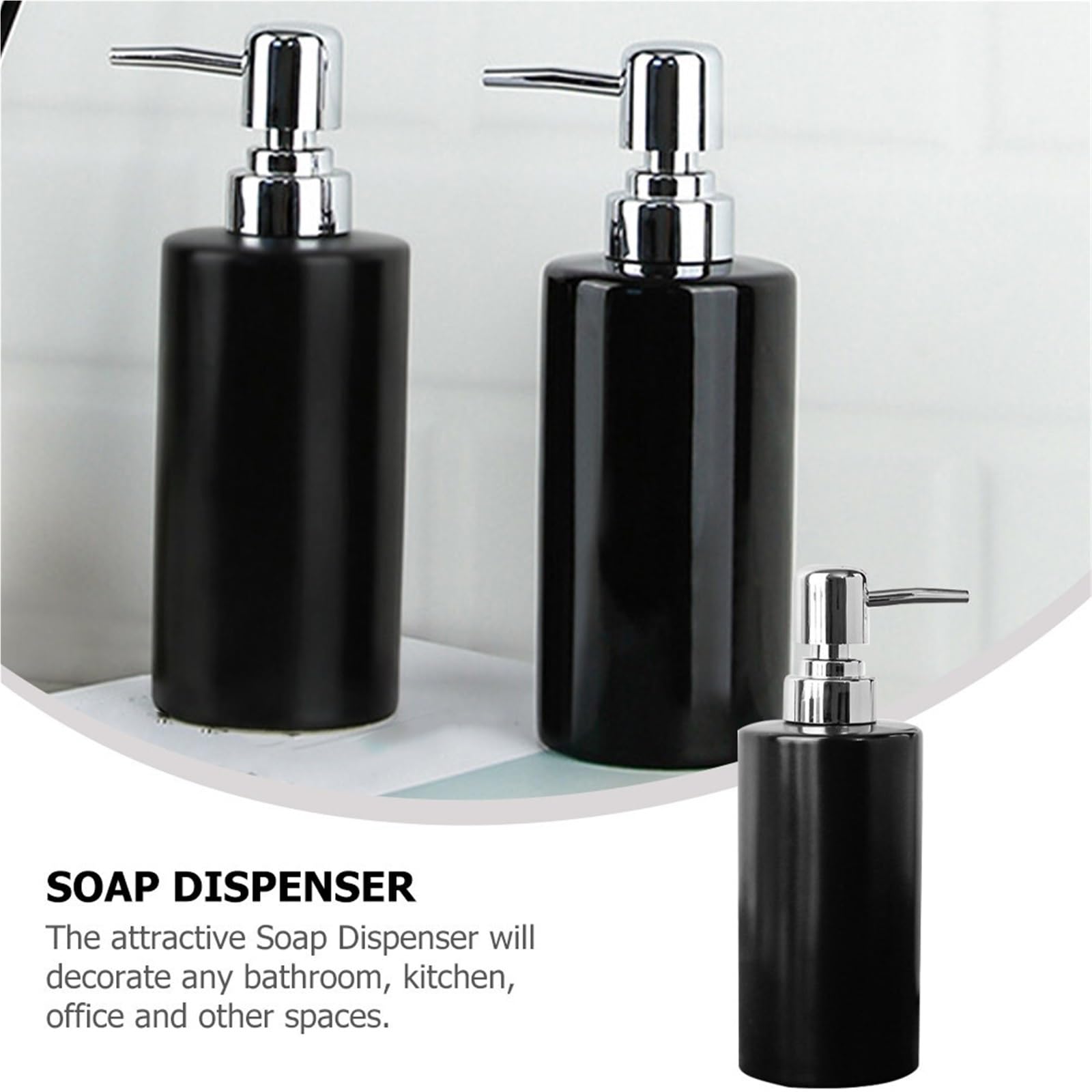 Dispensador de jabón de cerámica Dispensador de jabón Viaje cerámica Recargable, Botella loción portátil for Lavado Manos, champú, Gel Corporal, baño, hogar, Oficina, Uso en Gimnasio