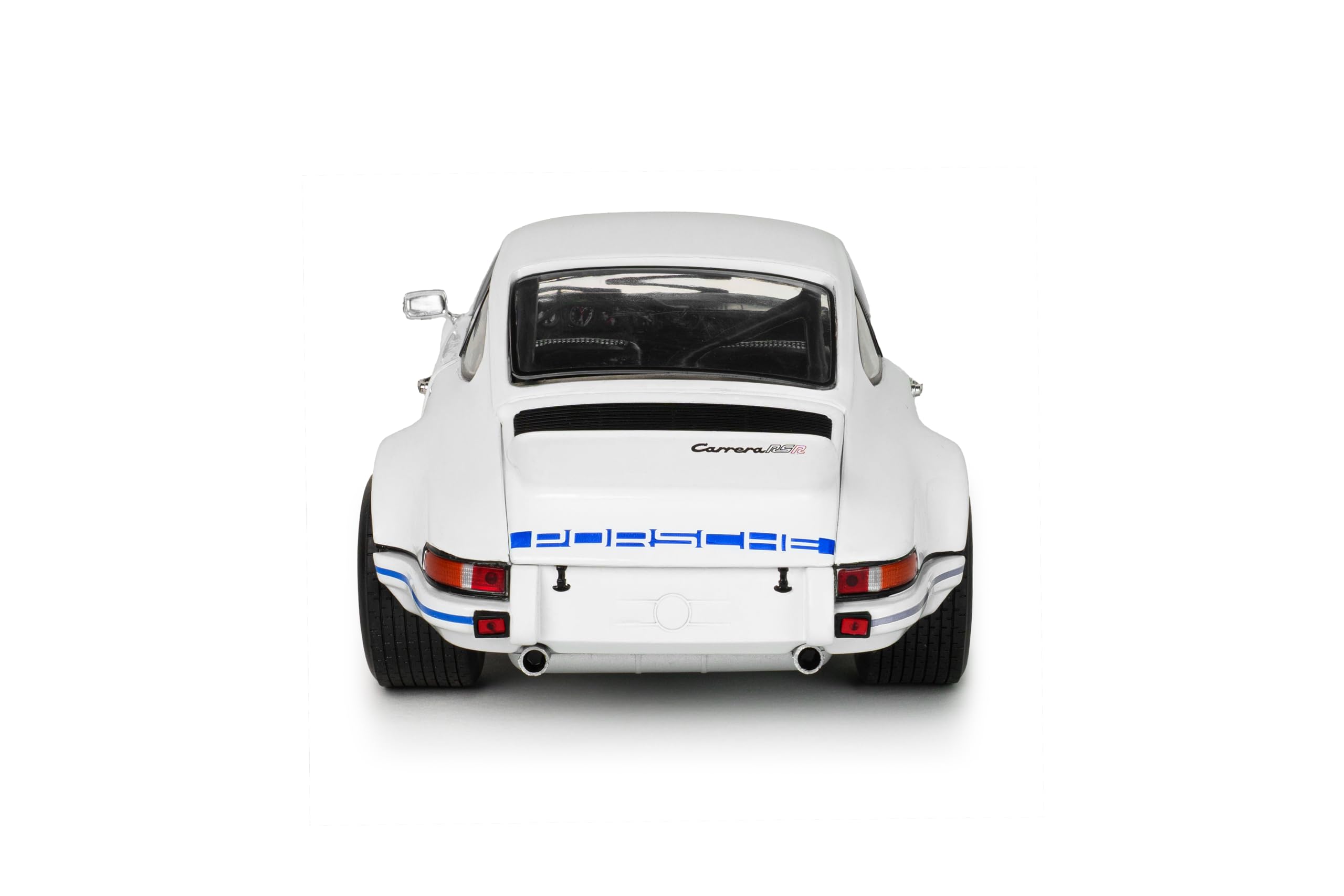 Solido Porsche 911 RSR 1973 – Diecast Voiture Miniature de Course Classique 911 avec décor Carrera, carrosserie détaillée et Jantes de Sport, Blanc avec des Accents Bleus, 1:18