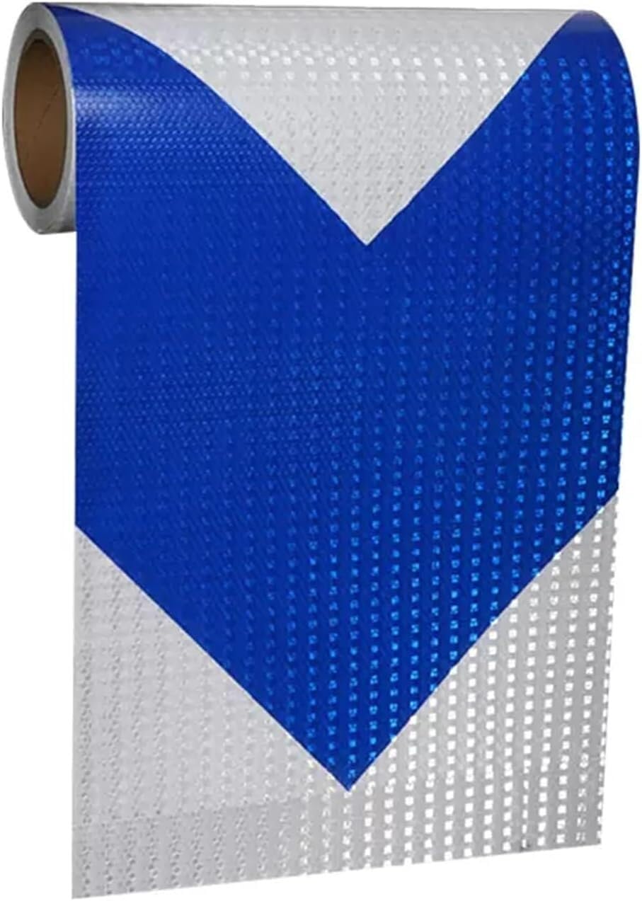 Taśma odblaskowa bezpieczeństwa Taśma odblaskowa z ostrzeżeniem o bezpieczeństwie Klej 30 cm x 10 m, wielokolorowy, samoprzylepny(Blue White)