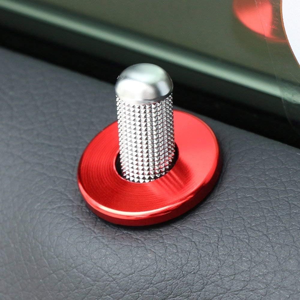 Aluminum Alloy Door Safety Pull Pin Cover Bolt Lock Button Ring Trim for Mercedes Benz C Class W205 E W213 GLC red