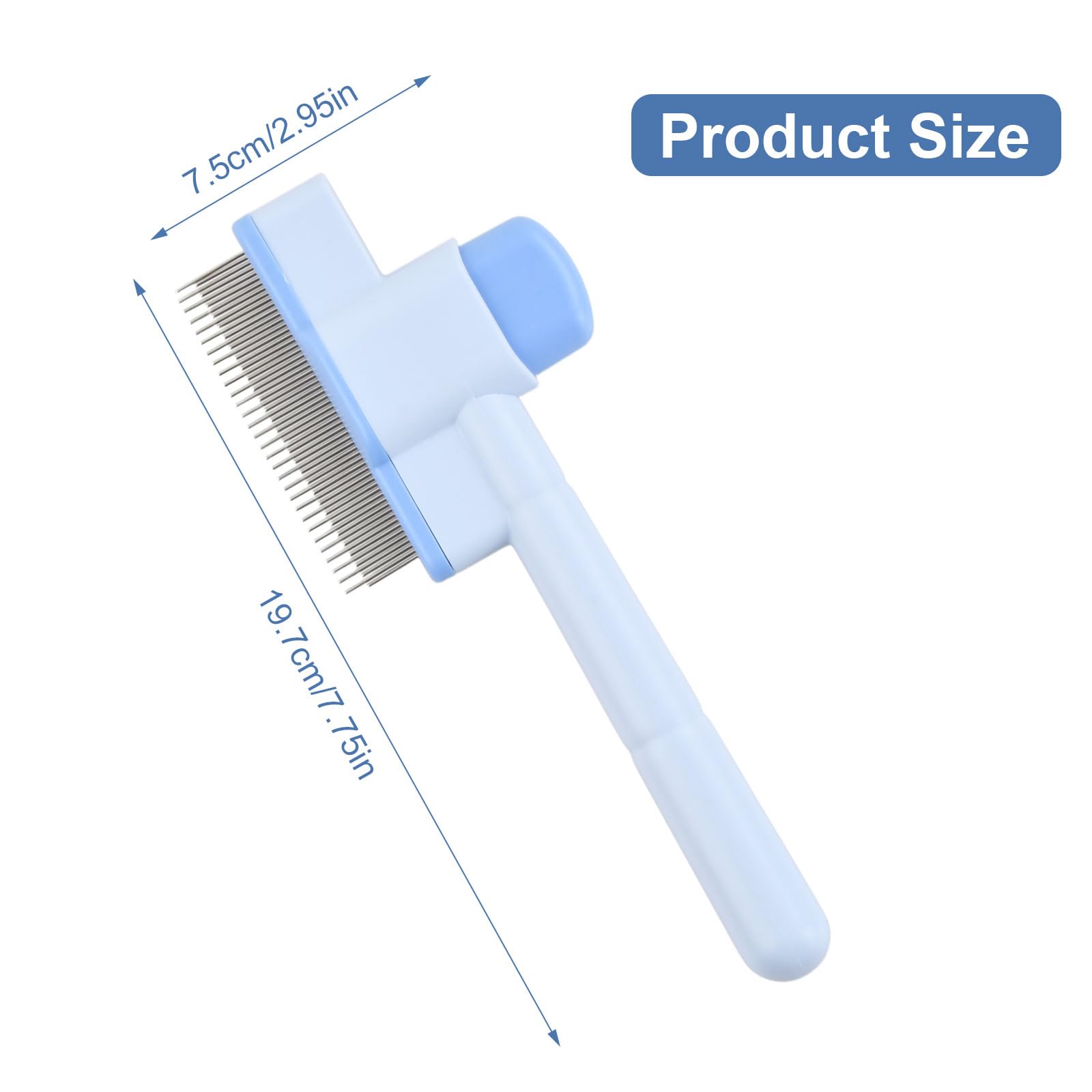 Brosse Poil Chat, Peigne Anti Puces Pour Chaton, Peignes à Dents En Acier Inoxydable pour Chats et Chiens, Brosse Autonettoyante pour Long Court, pour enlever les Poils Morts Animaux de Compagnie