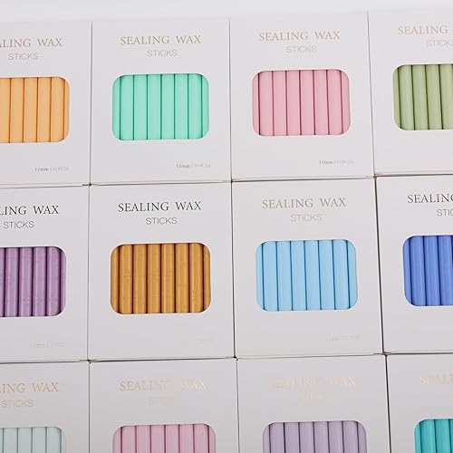 Miniatura 9 de ONWINPOR - 10 barras de cera de sellado, 10 unidades de pistola de pegamento rosa flora, sello de cera, palos de sellado de cera fáciles de fundir
