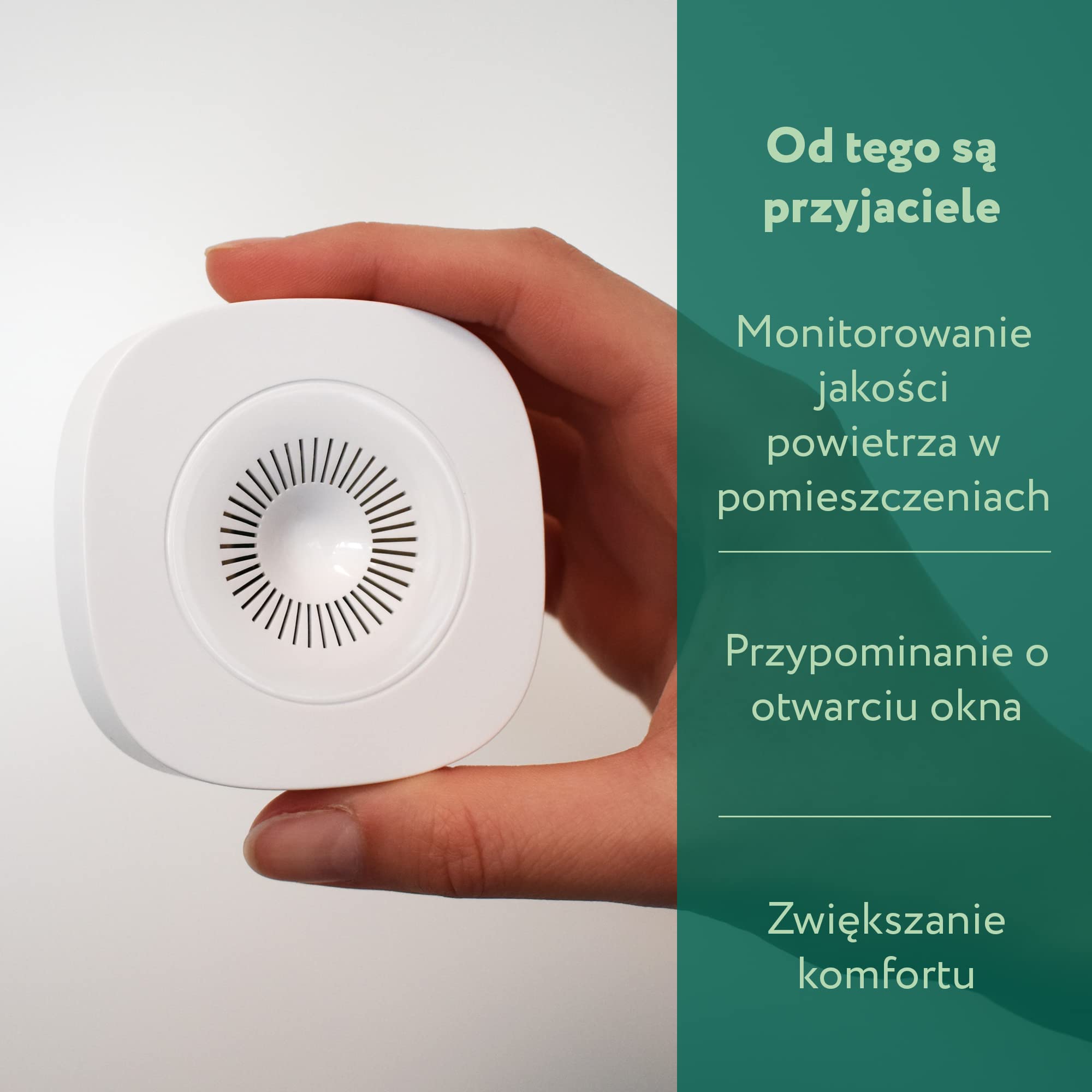 frient Air Quality Sensor | czujnik jakości powietrza | bezprzewodowe monitorowanie temperatury, wilgotności i obecności LZO | ZigBee | kompatybilny z Homey, Home Assistant i SmartThings | bezprzewodowe monitorowanie temperatury, wilgotności i obecności L