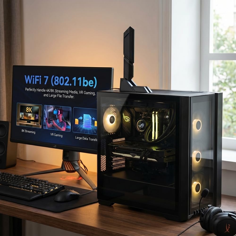 Antena WiFi 7 para portátil 2.4G 5G 6G Base magnética de doble banda para ASUS ROG Strix X870-I X870E-E X870-A/Prime X870-P/TUF Gaming X870-PLUS WiFi 6E WIFI7 PC computadora de escritorio