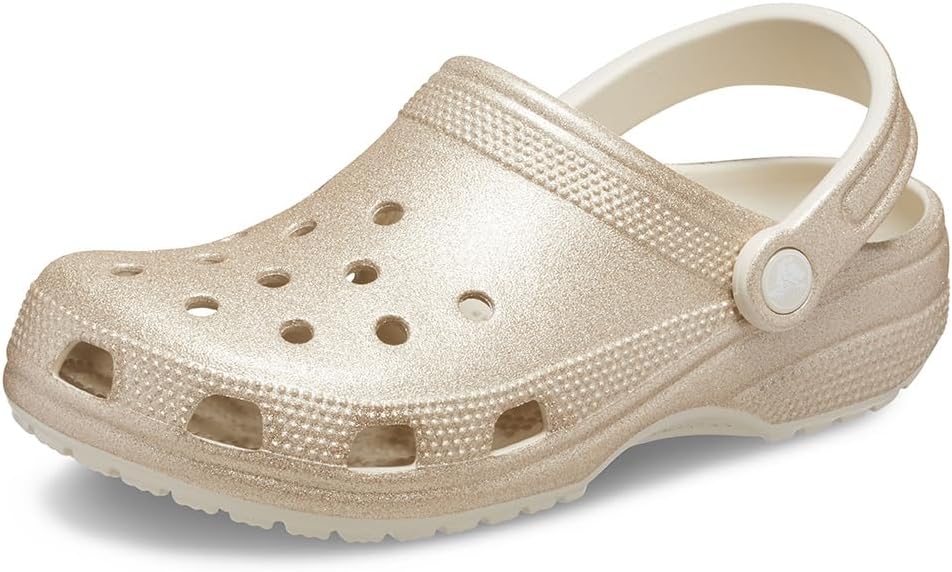 Crocs Classic Clog - Glitter Champagne Glitter Men's 6, Women's 8 Medium