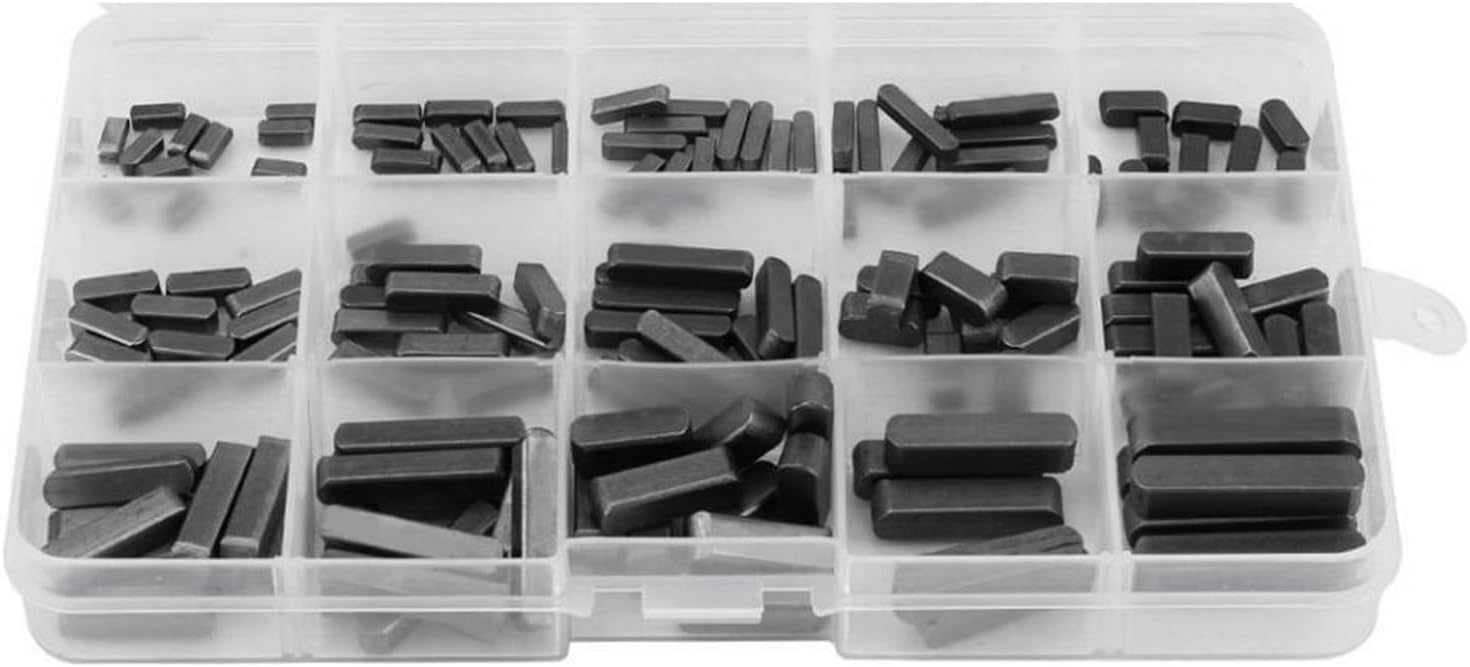 BREAKA 140Pcs Carbon Steel Round Ended Feather Key Parallel Drive Shaft Pin Parallel Keys Set Assortment Kit 8/10/12/16/20/25/30mm
