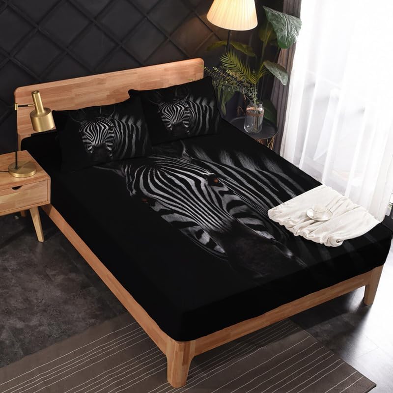 Miniatura 9 de zcsm Sábanas de carlino negro tamaño King  Sábanas de cama para perro, microfibra suave y bolsillo profundo, sábanas y fundas de almohada estampadas