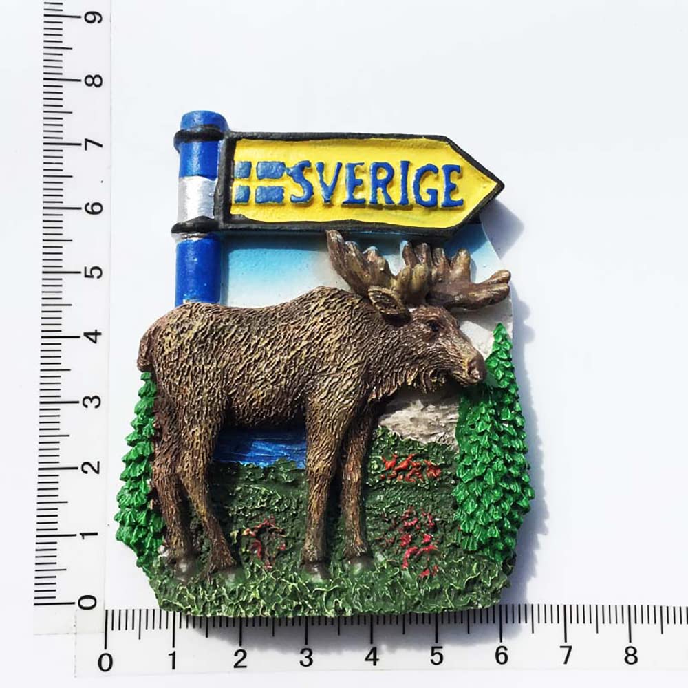 Noorwegen Elanden Koelkast Magneet Reizen Souvenir 3D Koelkast Decoratie Magnetische Sticker Handgeschilderde Craft Collectie