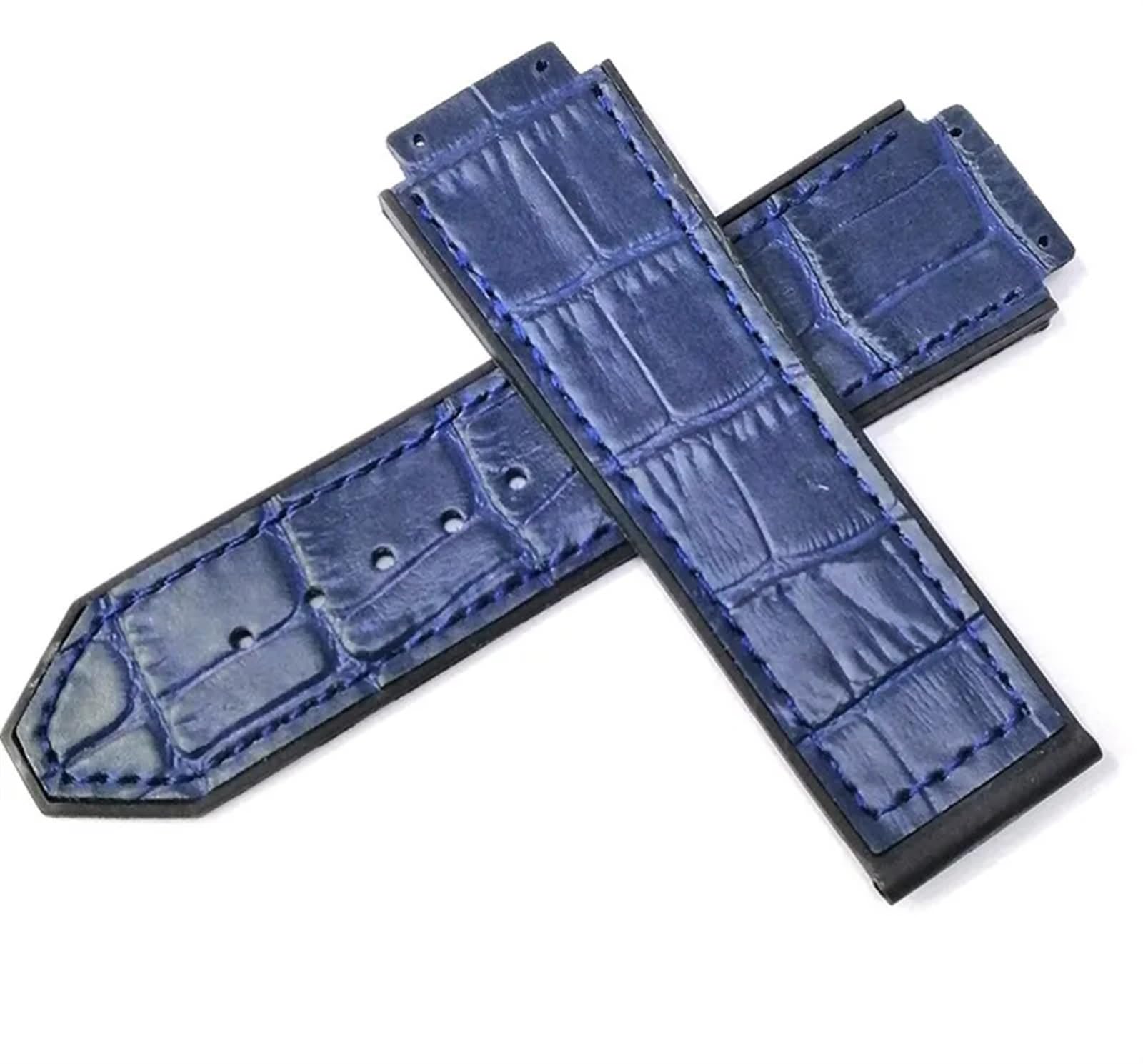 Correa de reloj de cuero, para Hublot Series, correa deportiva de 25mm, repuesto de correa de reloj negra y azul, accesorios para reloj