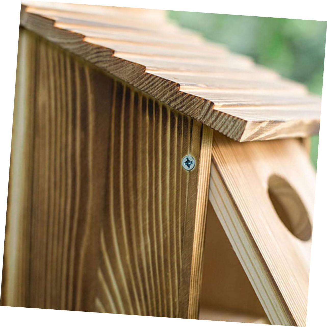 Casetta per Uccelli in Legno Marrone per Giardino Casa Semplice per Uccelli Piccoli Resistente e Traspirante