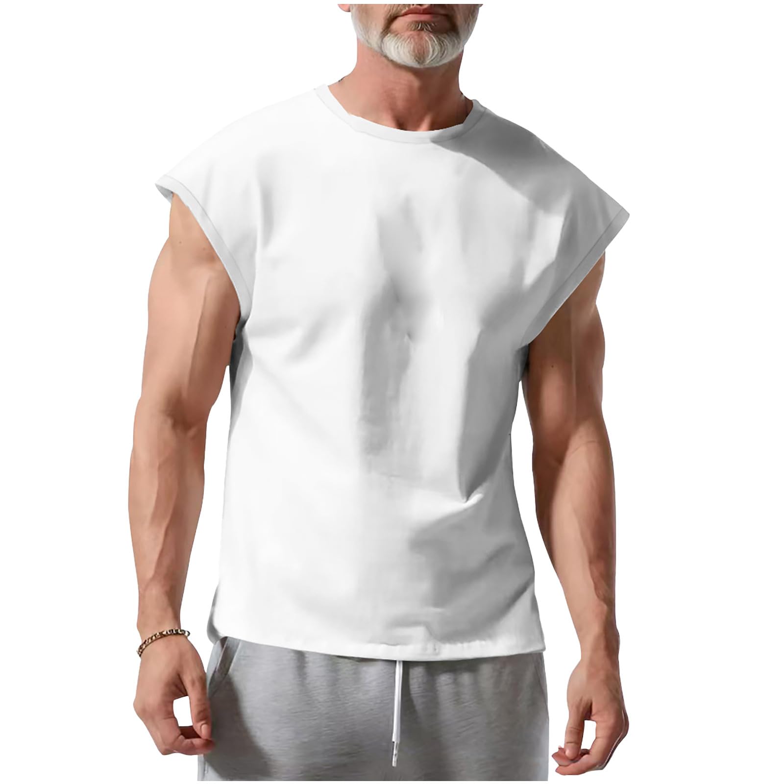 Sleeveless Shirts for Men Workout Tank Top Gym Bodybuilding Sleeveless Muscle T Shirts Cut Off Athletic Gym Shirts
