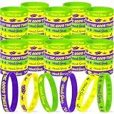 Moon Boat 74PCS Mardi Gras Accessories Bulk Parade Throws Rubber Wristbands Bracelets - Carnival Party Favors Supplies Gifts Decorations, 6 Styles