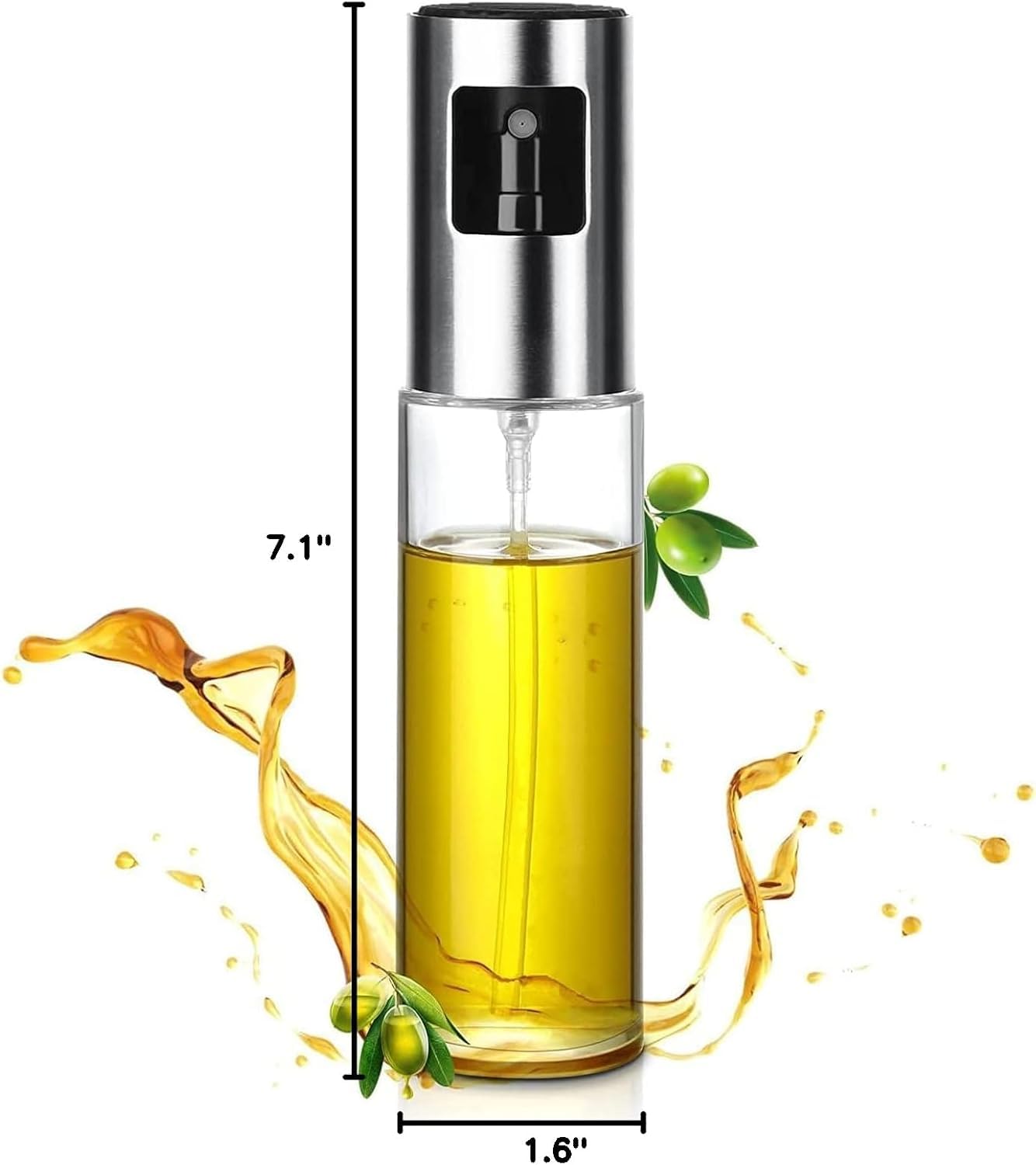 Pulverizador de aceite de oliva para cocinar, botella de spray de aceite de oliva, pulverizador de aceite de oliva para cocinar, barbacoa, ensalada, hornear, asar, asar, cocina, 100 ml