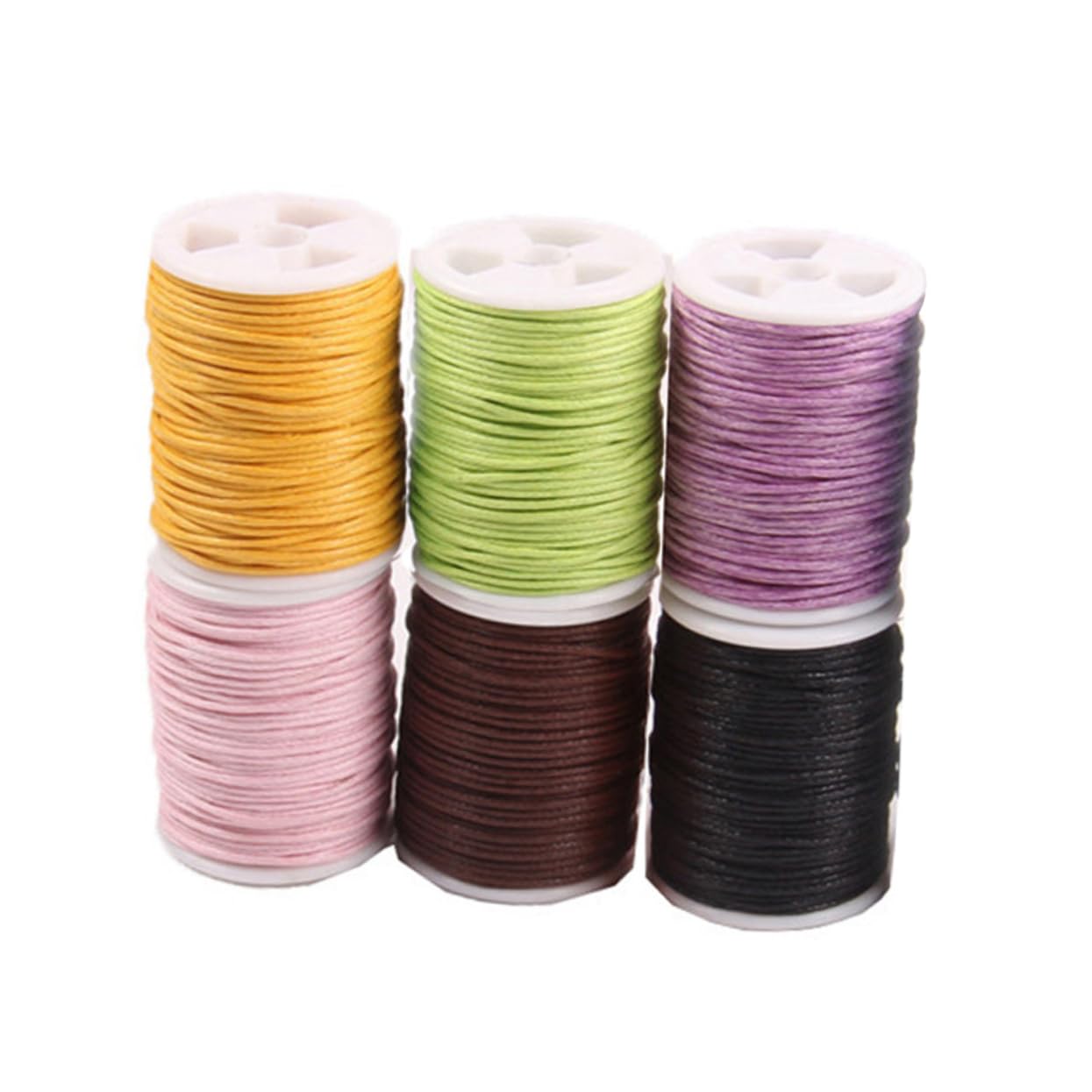 EXCEART 30piezas Cuerda De Algodón Encerada Colorida para Manualidades y Decoración De Mixtos para Collares Pulseras y Proyectos De