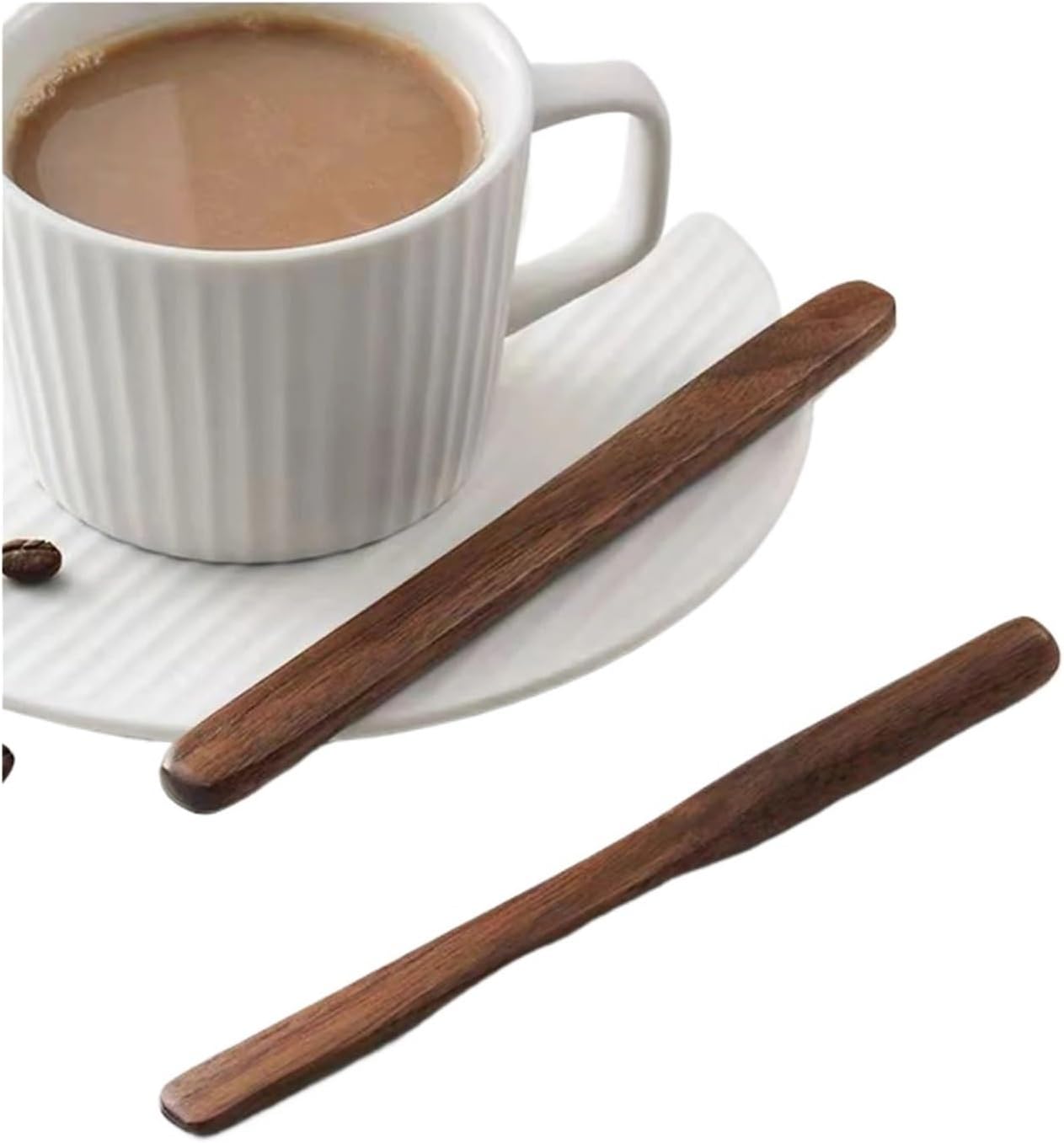 Versatile 20 Pcs Reusable Walnut Stirrers: Handcrafted Natural Wood Tools For Coffee & Kitchen Beverage Mixing(15 * 1cm)