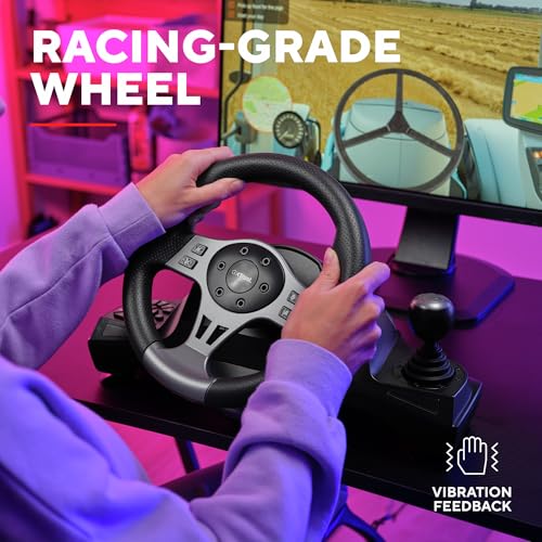 Trust GXT 289 Movi Racestuur PS4, PC, Xbox Series X/S, Nintendo Switch, Gaming Racing Wheel met Voetpedalen, Versnellingspook en Schakelflippers, Stuurwiel voor Farming Simulator / F1 / Gran Turismo - Afbeelding 4