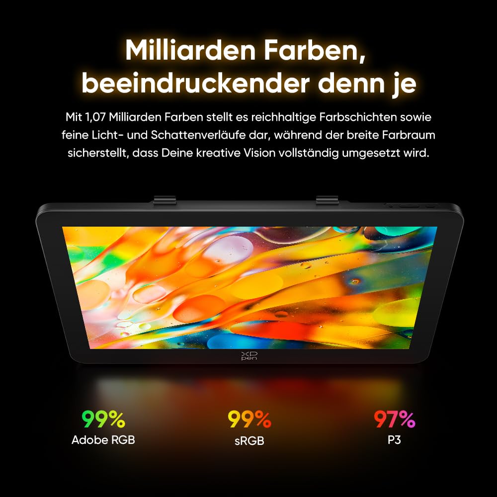 XPPen Artist Pro 27 (Gen 2) 4K UHD Grafiktablett mit Display 26,9 Zoll, 120Hz Zeichentablett für PC mit 16384 Druckstufen X3 Pro Stift, 99% Adobe RGB, Touch-Funktion, Ideal für Professional