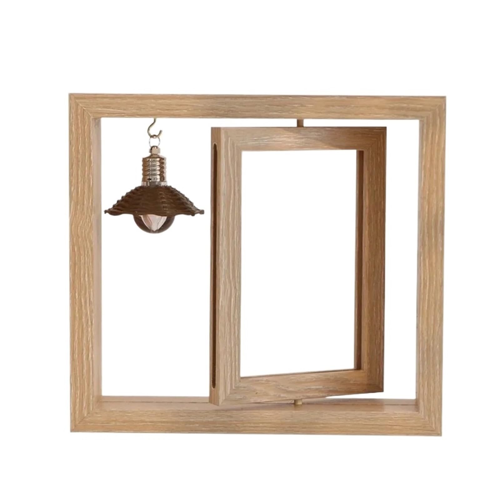Rotating Photo Frame Double-Sided Wooden Picture Frame Square Flip Photo Rotate Commemorative Living Room(7 Inches)