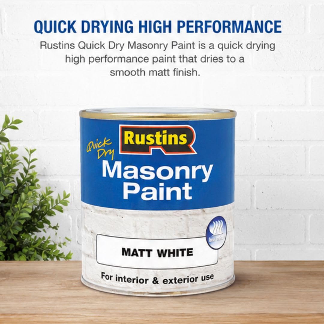 Pintura de mampostería Rustins MASPW500, de 500 ml, color blanco