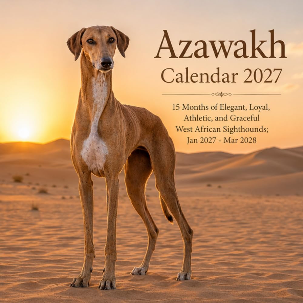 Azawakh Calendar 2027: 15 Months of Elegant, Loyal, Athletic, and Graceful West African Sighthounds | January 27–March 2028