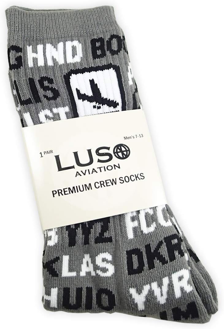 International Airport Codes, Aviation-Themed Premium Crew Socks 1-Pair - Image 4