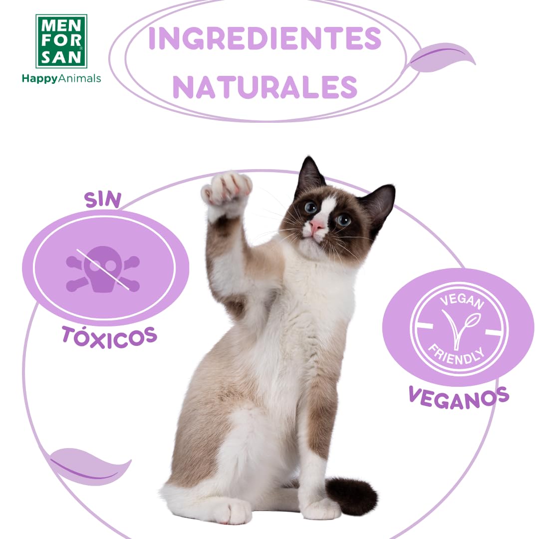 MENFORSAN Shampooing Moussant Anti-Puces pour Chats 200ml, avec Margosa, Geraniol et Lavandin, Élimine Tous Les Types d'insectes