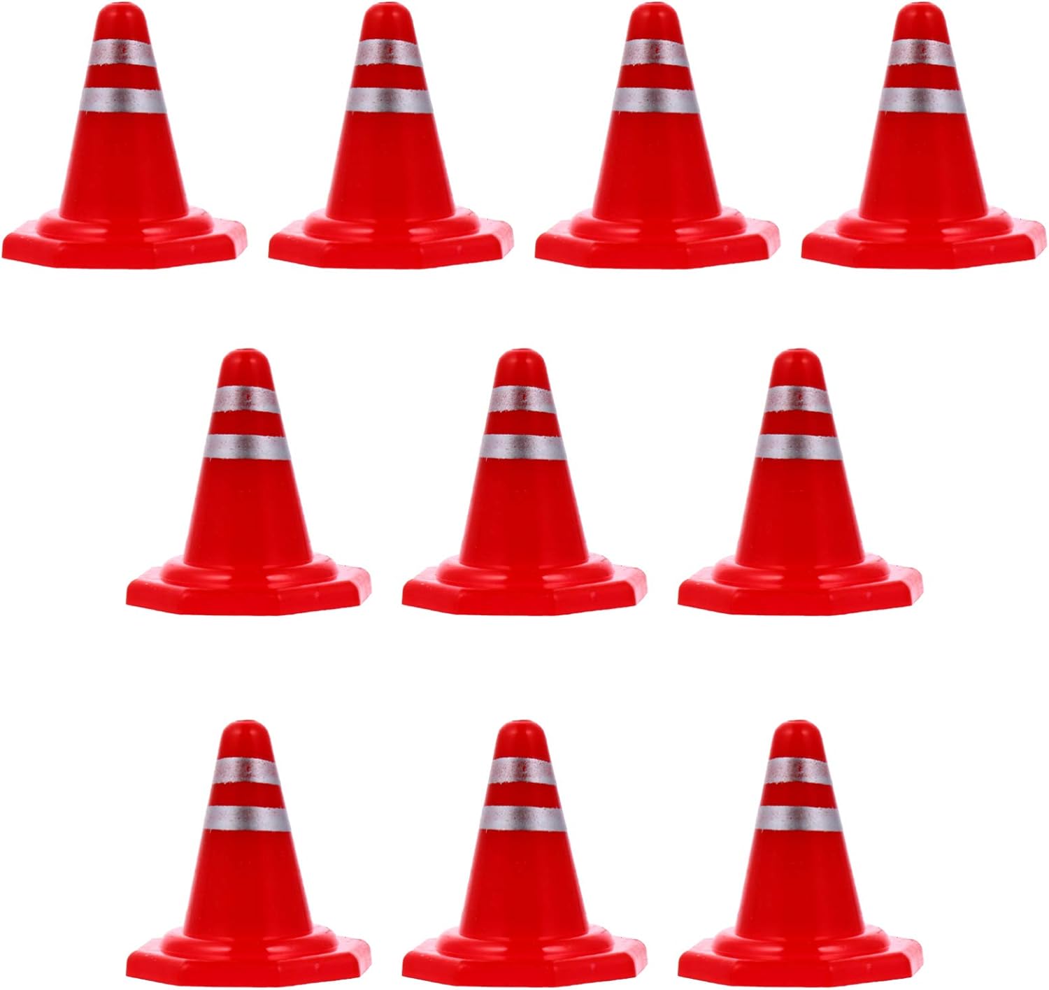 PATKAW 10Pcs Miniature Traffic Cones, Mini Road Cones Toy Construction Cones Roadblock Traffic
