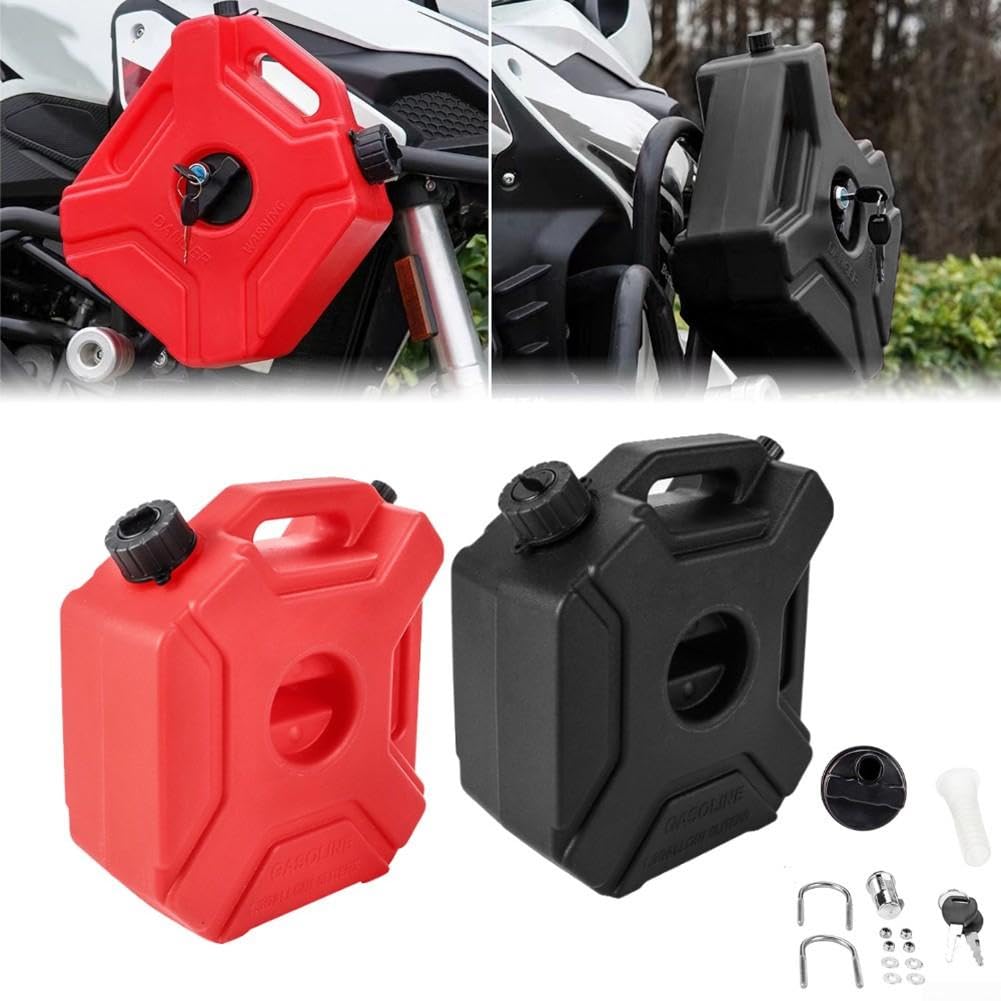 Serbatoio Olio per moto 3L/5L Bloccabile in ABS per Trasferimento Carburante Diesel per sicuro Portatile Off-Road(3L green)