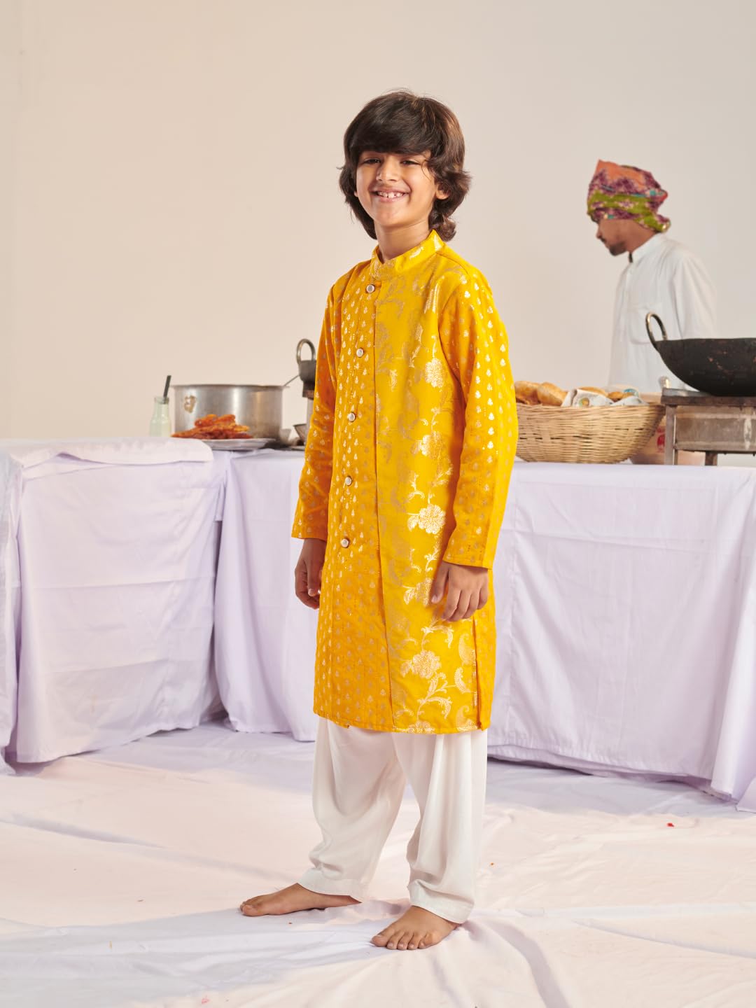Pspeaches Niños 1 Kurta, 1 Payjama, 1 chaqueta