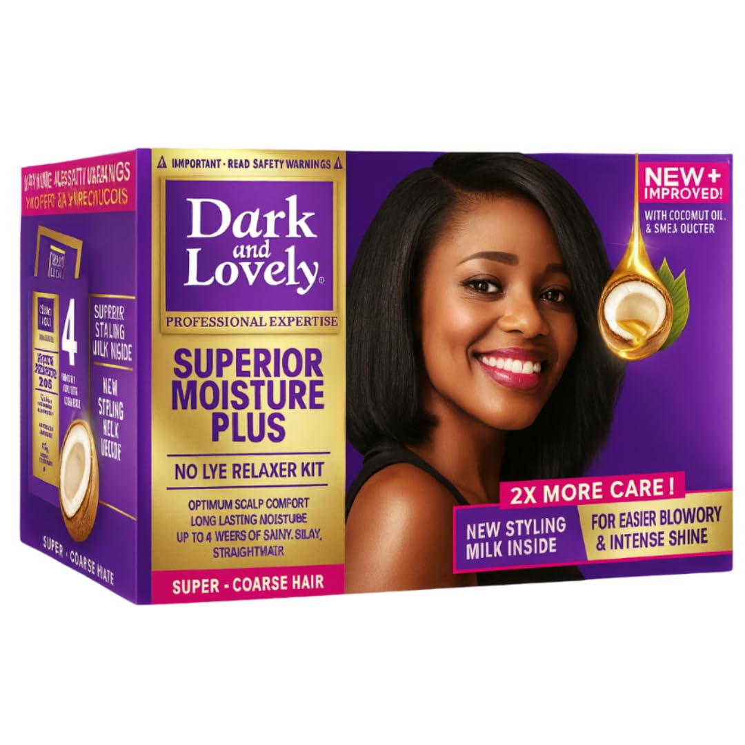 Dark&Lovely Kit défrisant sans soude Super - Crème - Chimiquement actif - Lissage - Unisexe