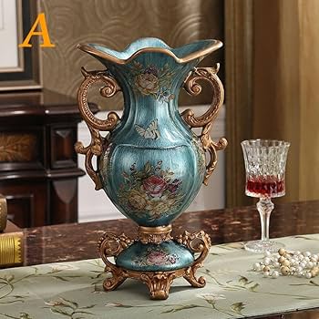 花瓶 アンティーク 造花用 おしゃれ 北欧 ヨーロッパ 丸 大きいサイズ Amazon.co.jp: 【Russel】花瓶 アンティーク 造花 アート