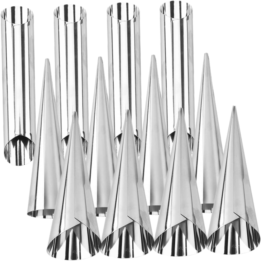 12pcs Stainless Steel Canoli Tubes Molds Horn Molds for Baking Horns Ice Cream Cones