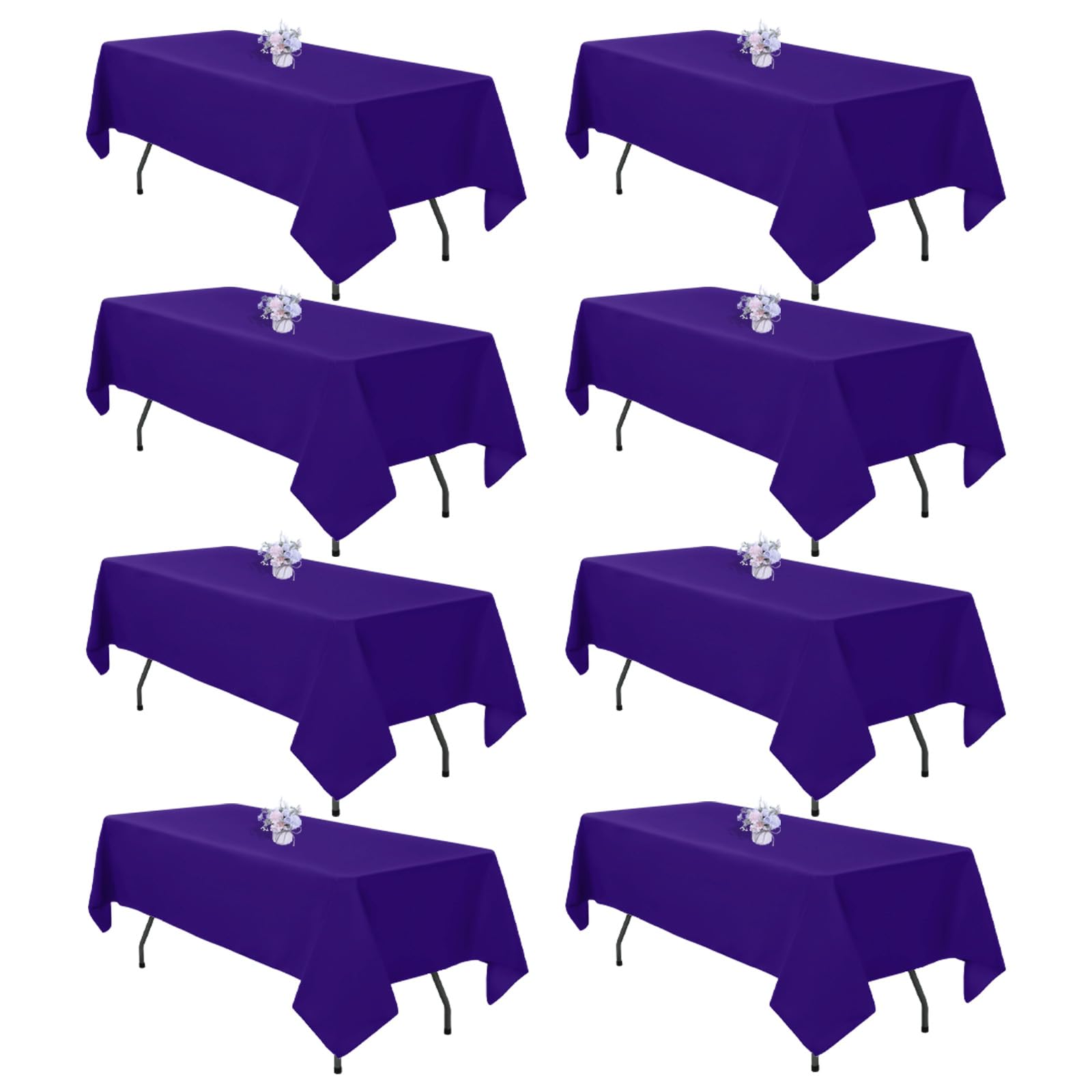 Black Tablecloths - 8 Pack for 6ft Tables -18 Black Tablecloths - 8 Pack for 6ft Tables -18