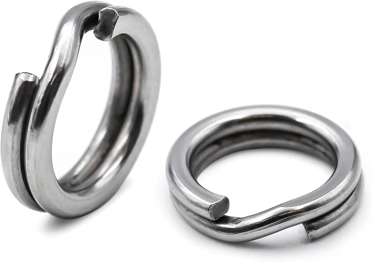 Natufish Lot de 100 anneaux de pêche fendus en acier inoxydable pour hameçons de pêche robustes en eau salée (0#_5,9 kg_100 pièces_argent)