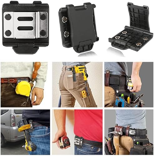Miniatura 8 de Funda de cinta métrica con 4 clips de taladro, cinturón de soporte de cinta métrica, clip de cinturón de funda de taladro, funda de taladro con