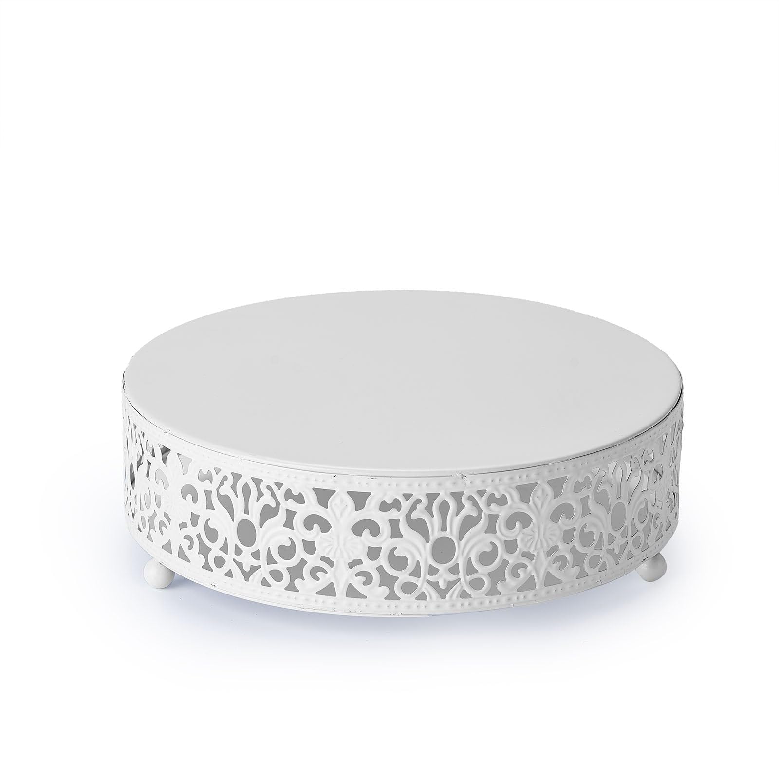Efavormart 8 Round Lace White Metal Cake Stand Small Dessert & Cupcake Pedestal for Party Decorations product thumbnail 9