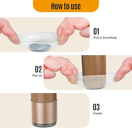 Miniatura 22 de 24 protectores de patas de silla para suelos de madera dura, almohadillas de fieltro de silicona para muebles, fundas de patas de mesa de movimiento