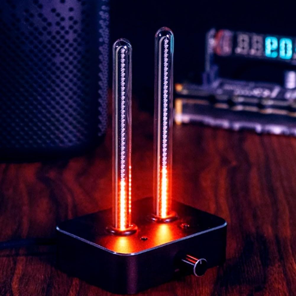 Pantalla LED de espectro musical, medidor de nivel de sonido de tubo dual, tubo digital retro IN9, analizador de espectro de audio, pantalla RGB LED, medidor de nivel de sonido