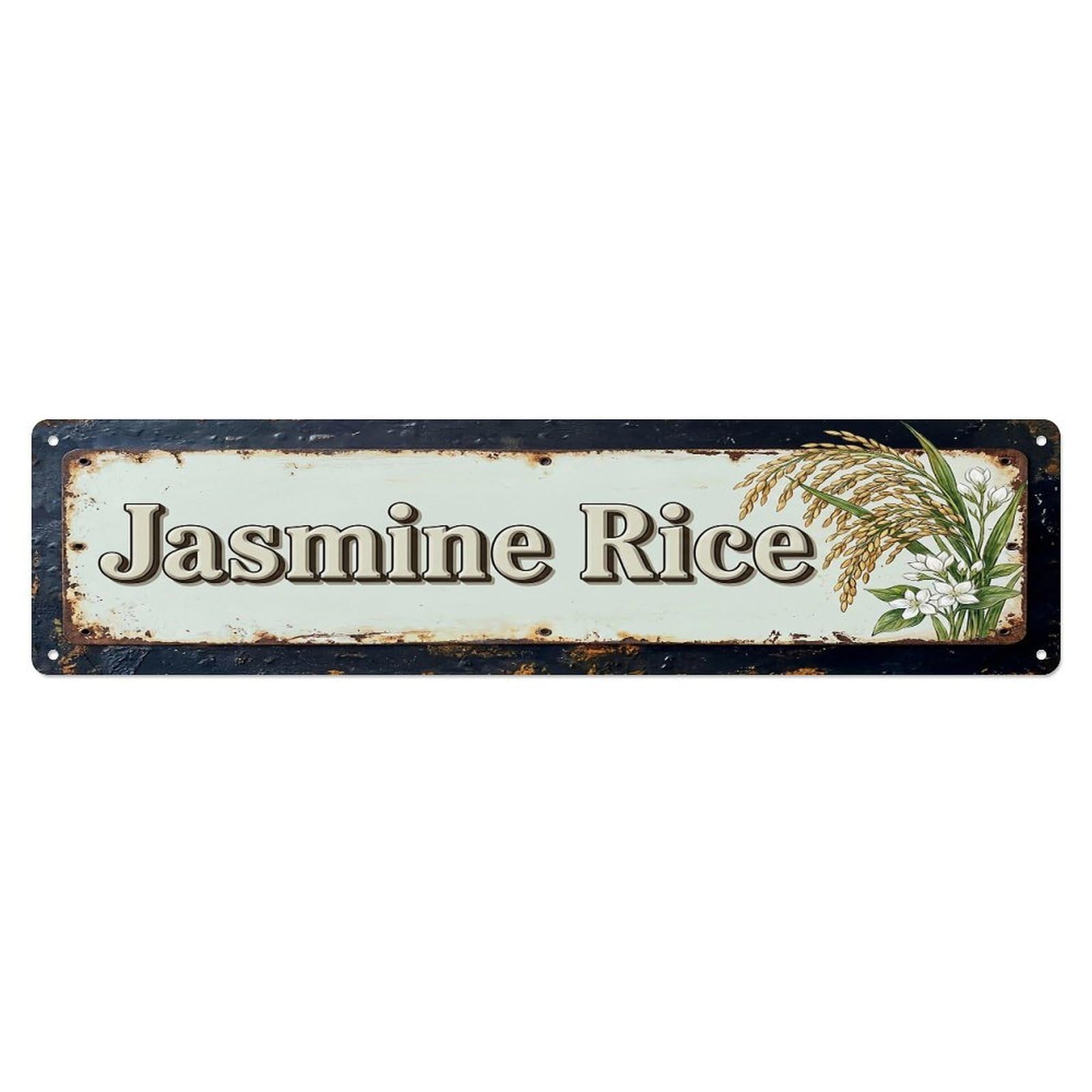 Vintage Jasmine Rice Fragrant Farmhouse Metal Tin Sign