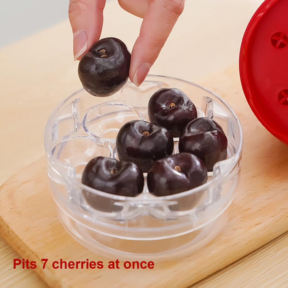 Snocciolatore Ciliegie con 7 Fori Singoli in Plastica Alimentare Completamente Smontabile Adatto Ciliegie Snocciolatore Portatile per Snocciolare Ciliegie Amarene ed Olive