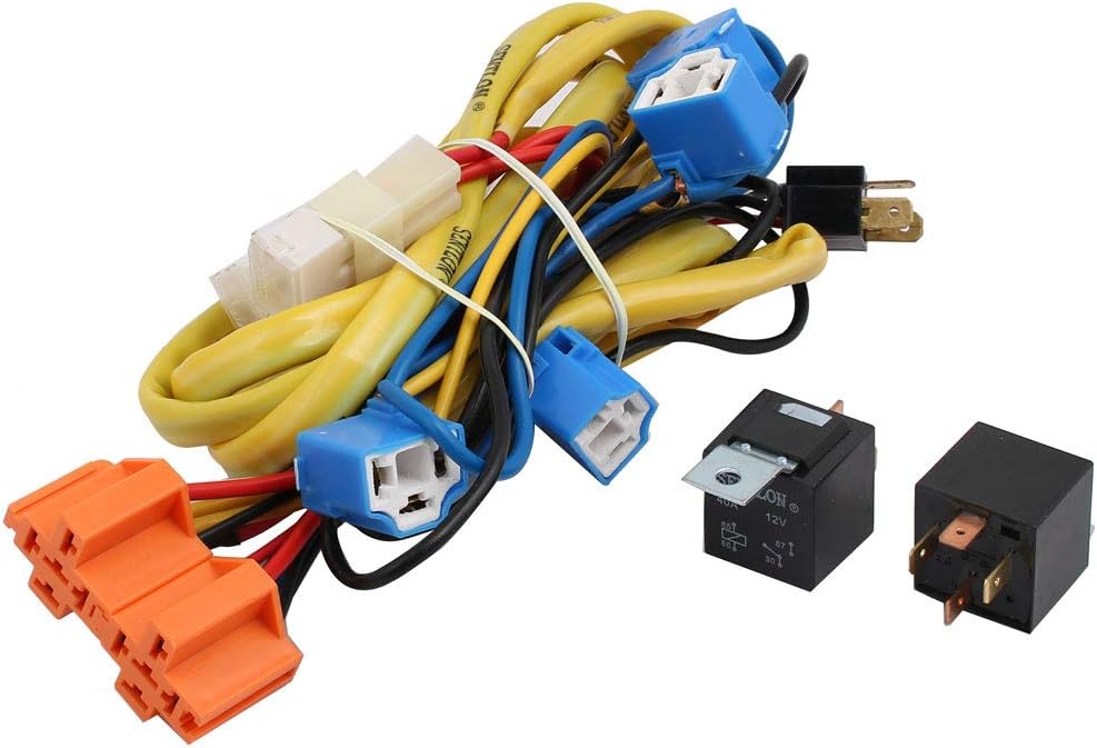 Vehicle Auto H4 Headlamp Light Cable Relay Kit DC 12V 90W