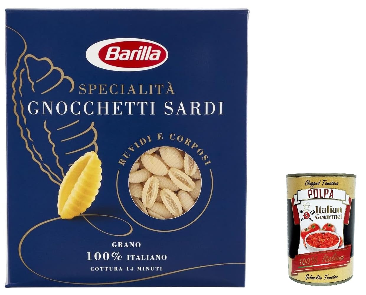 20 pastas Barilla Specialità Gnocchetti sardi italiana fideos 500 g + Polpa italiana Gourmet 400 g