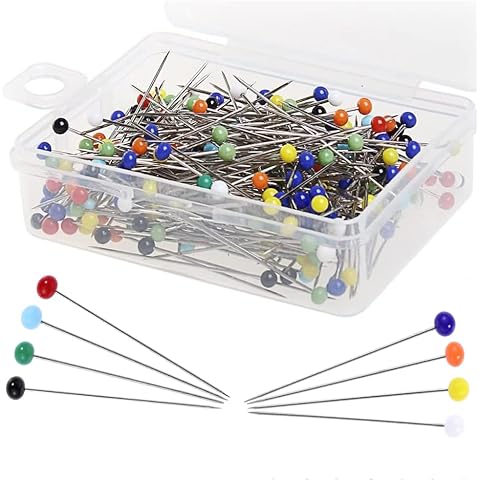 250Pcs Glass Head Sewing Pins with Box Cover